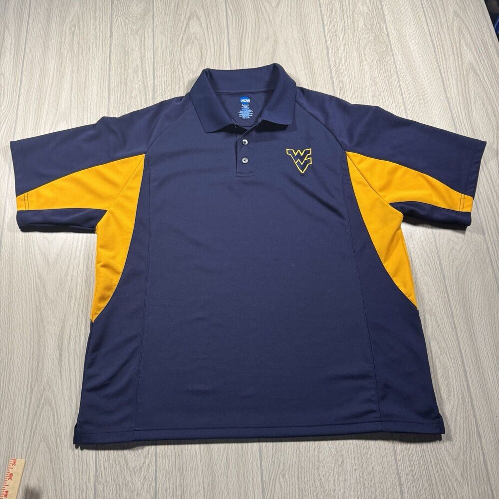 WVU West Virginia Mountaineers Golf Polo Men’s XL Blue Performance KA Inc EUC